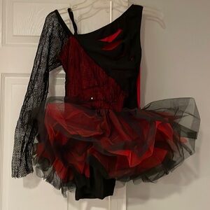 Red & Black Netting Tutu Dance Costume